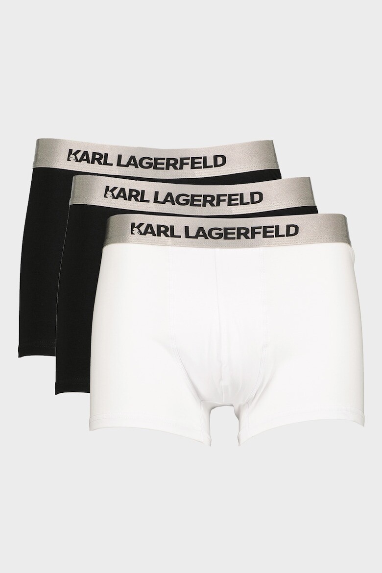 

Боксеры с логотипом на поясе - 3 пары Karl Lagerfeld, черный