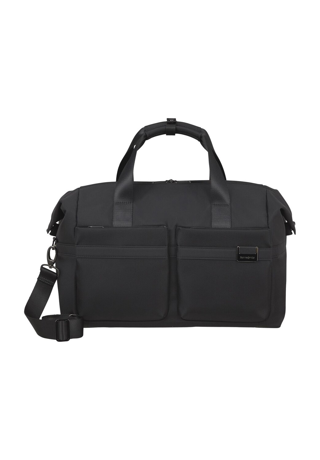 Дорожная сумка, однотонная, наружные карманы Samsonite, черный