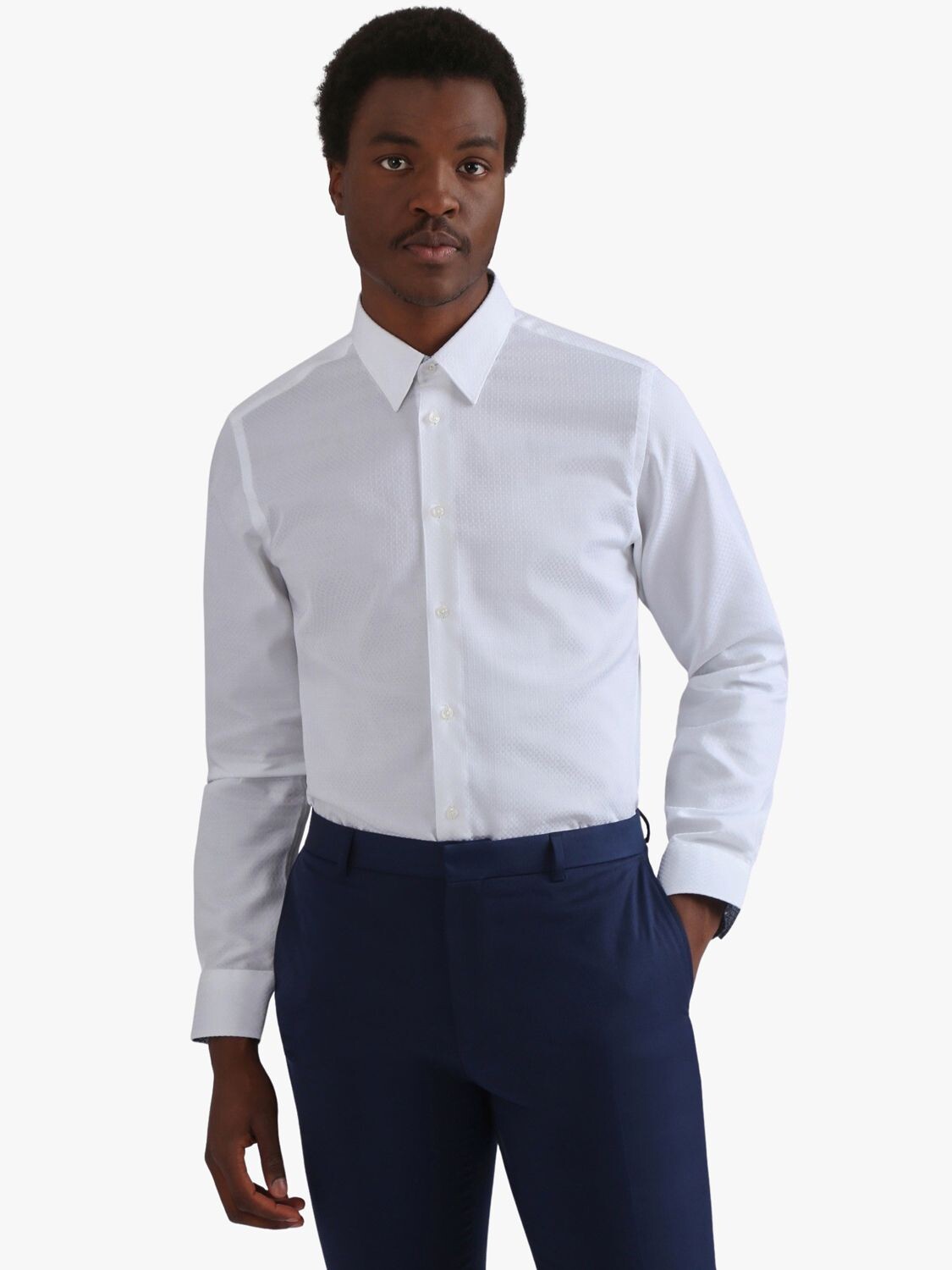 

Жаккардовая рубашка узкого кроя Makalu Ted Baker, белый