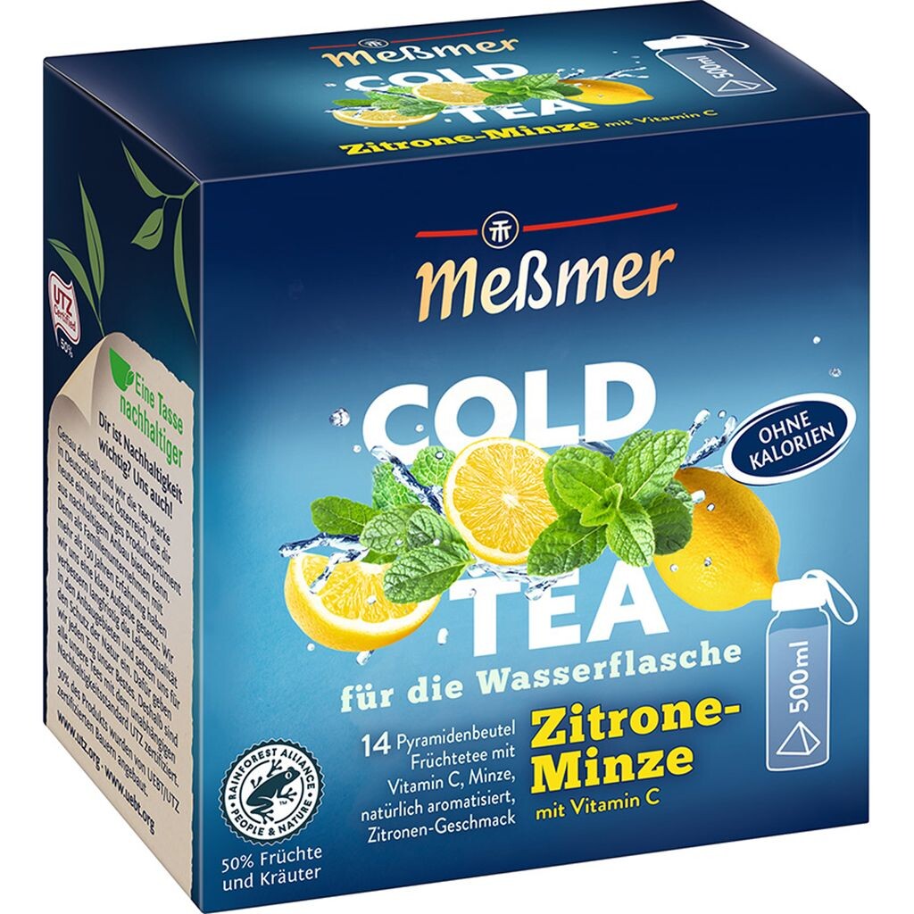 

Meßmer Cold Tea фруктовый свежий лимон и мята 14 чайных пакетиков 38г