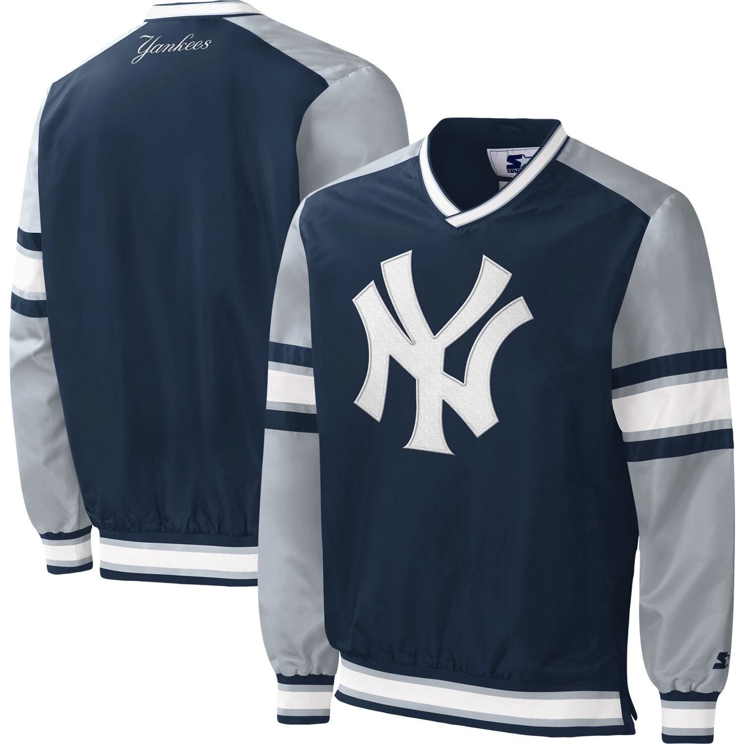 цена Мужской темно-синий пуловер New York Yankees Yardline, ветровка Starter