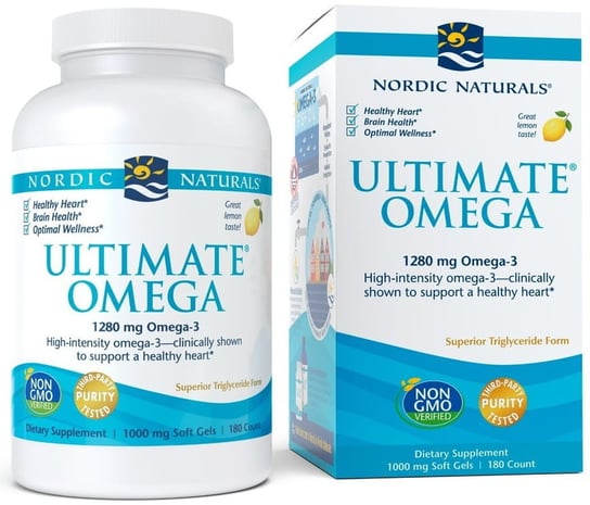 Nordic Naturals, Ultimate Omega 1280 мг 180 мягких капсул, вкус лимона nordic naturals ultimate omega со вкусом лимона 640 мг 180 капсул
