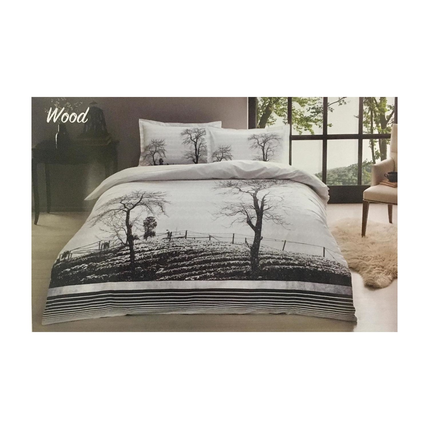 Özdilek Комплект постельного белья Ranforce, фиолетовое дерево фотографии