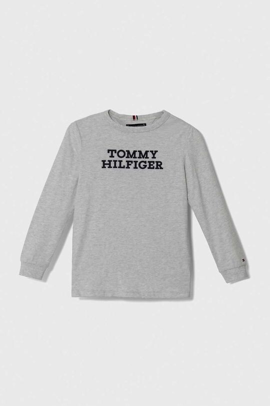 

Хлопковая рубашка с длинными рукавами для мальчиков и девочек Tommy Hilfiger, серый