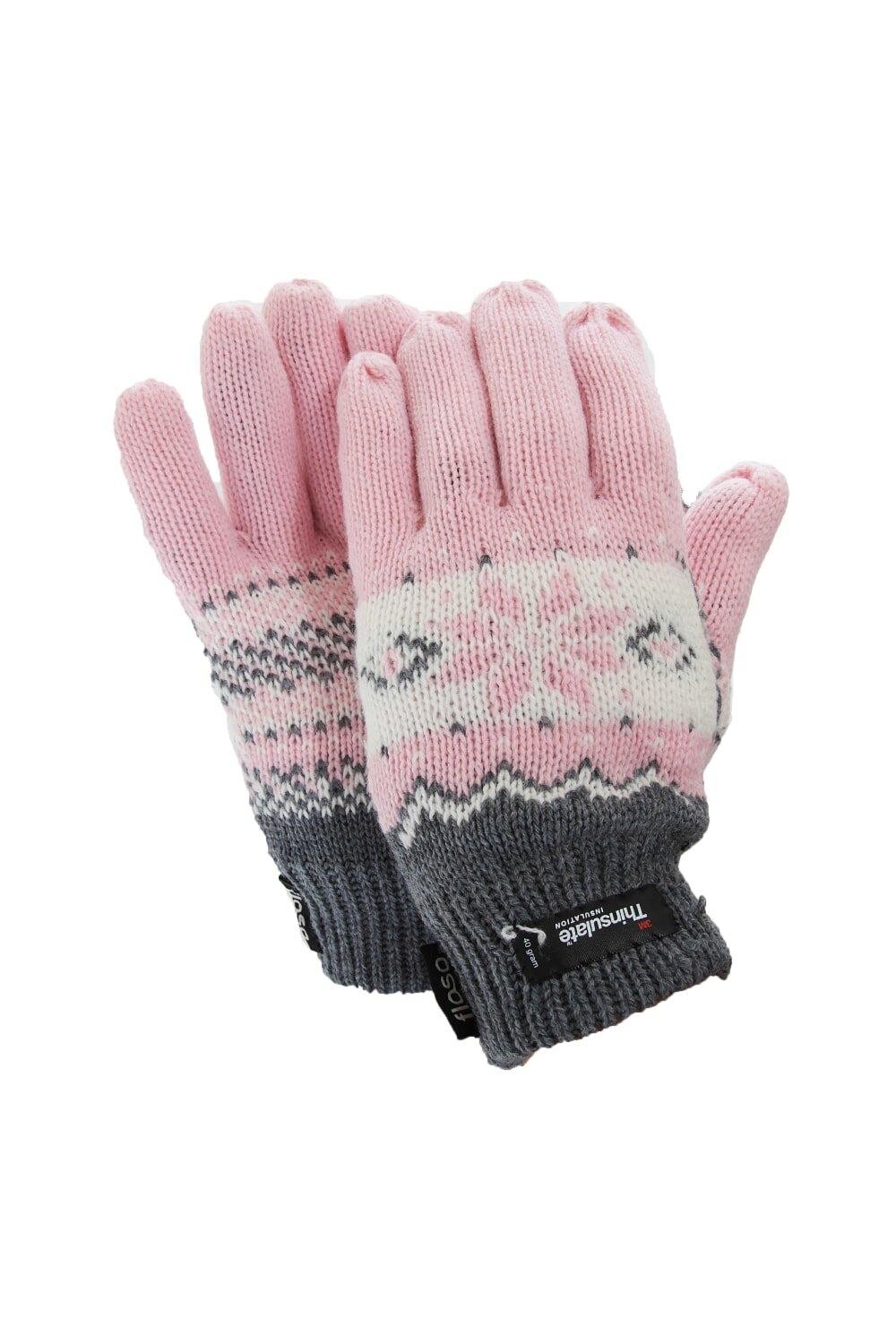 

Термоперчатки Thinsulate Fairisle (3M, 40 г) Floso, розовый