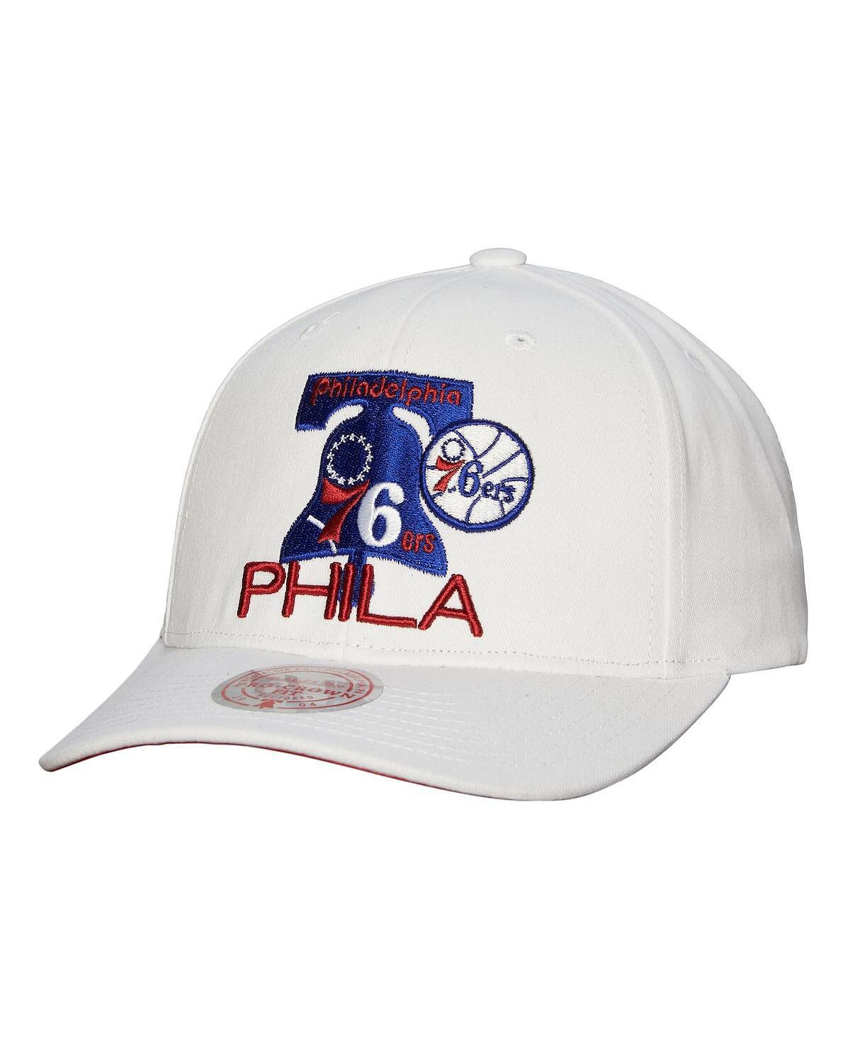 

Мужская белая классическая шляпа Snapback Philadelphia 76ers из твердой древесины Mitchell & Ness