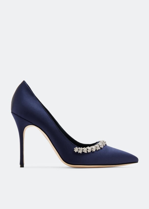 Туфли Manolo Blahnik Olarana Satin, синий