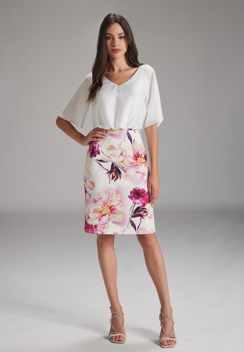 

Повседневное платье ANLASS MIT SCUBAROCK UND IN NOPTIK Swing, цвет ivory pink