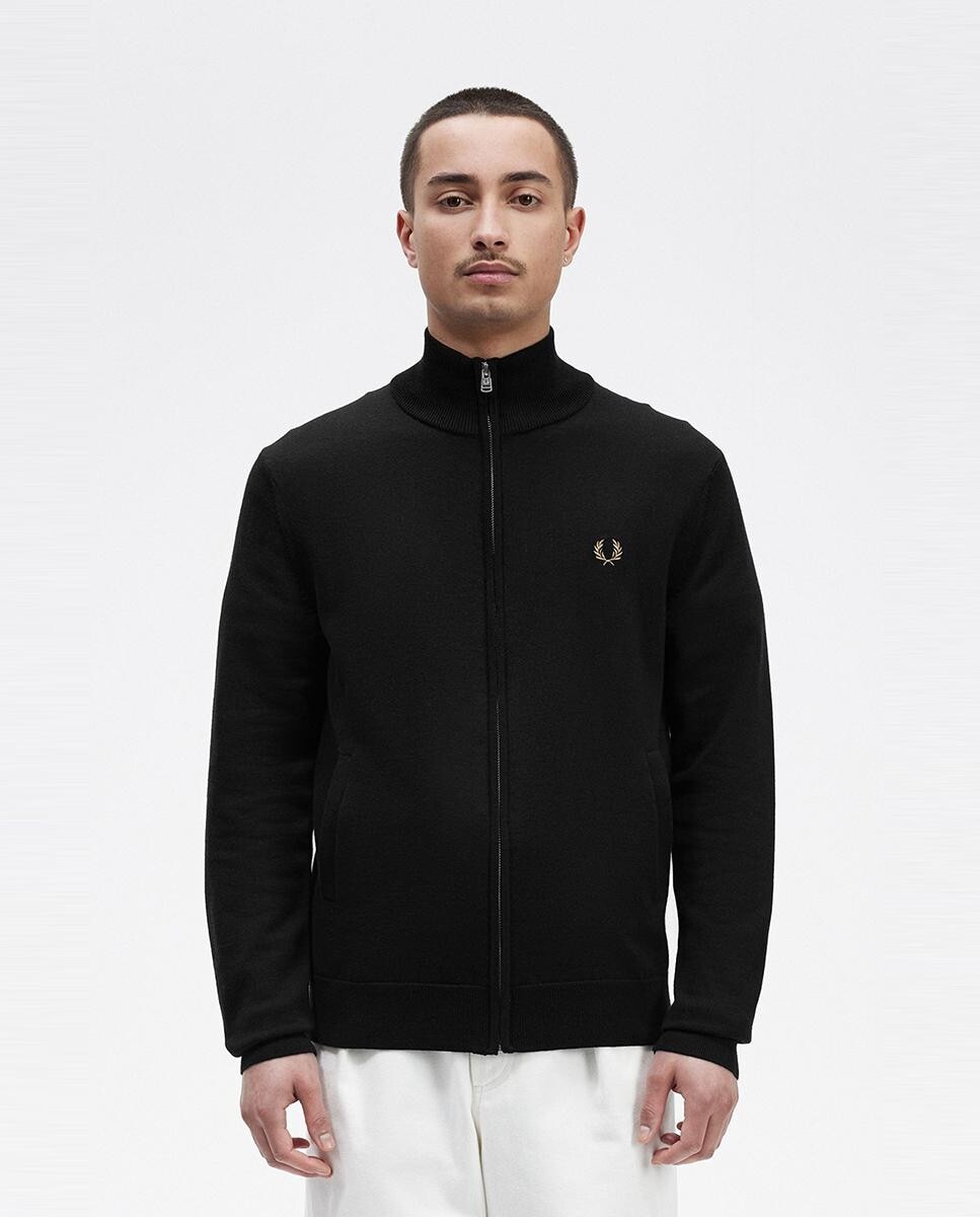 

Однотонный мужской кардиган на молнии Fred Perry, черный