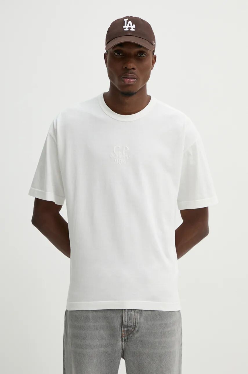 

C.P. Company Фирменная хлопковая футболка 20/1 Jersey Boxy Logo, белый