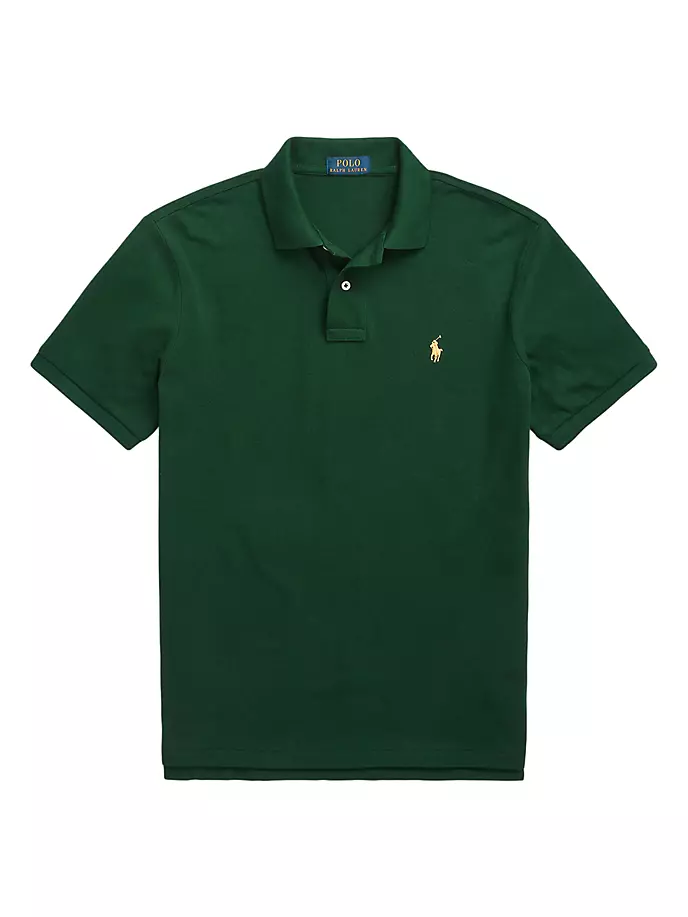 

Базовая рубашка-поло в сетку Polo Ralph Lauren, цвет moss agate