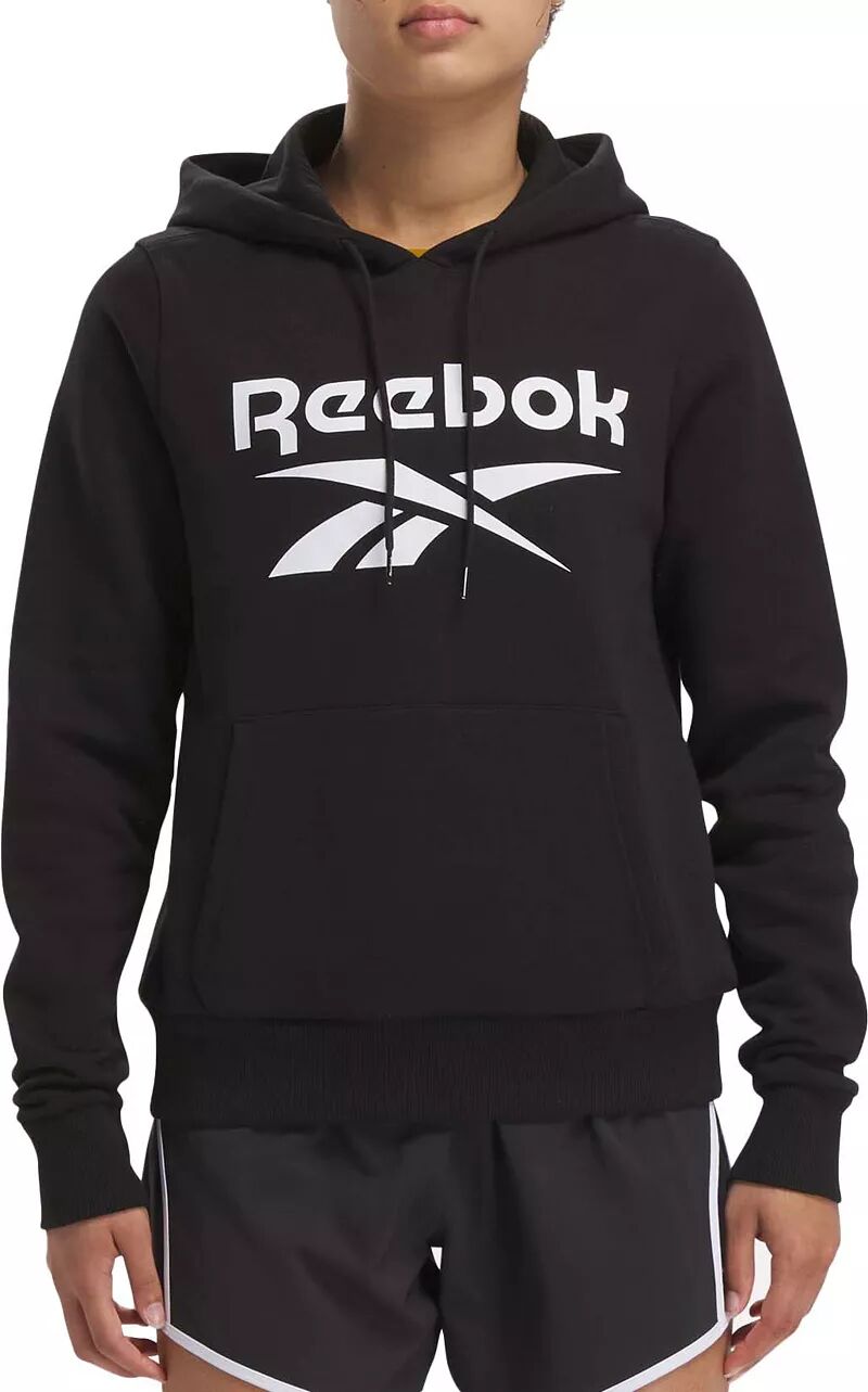 Женская флисовая худи Reebok Identity с большим логотипом, черный