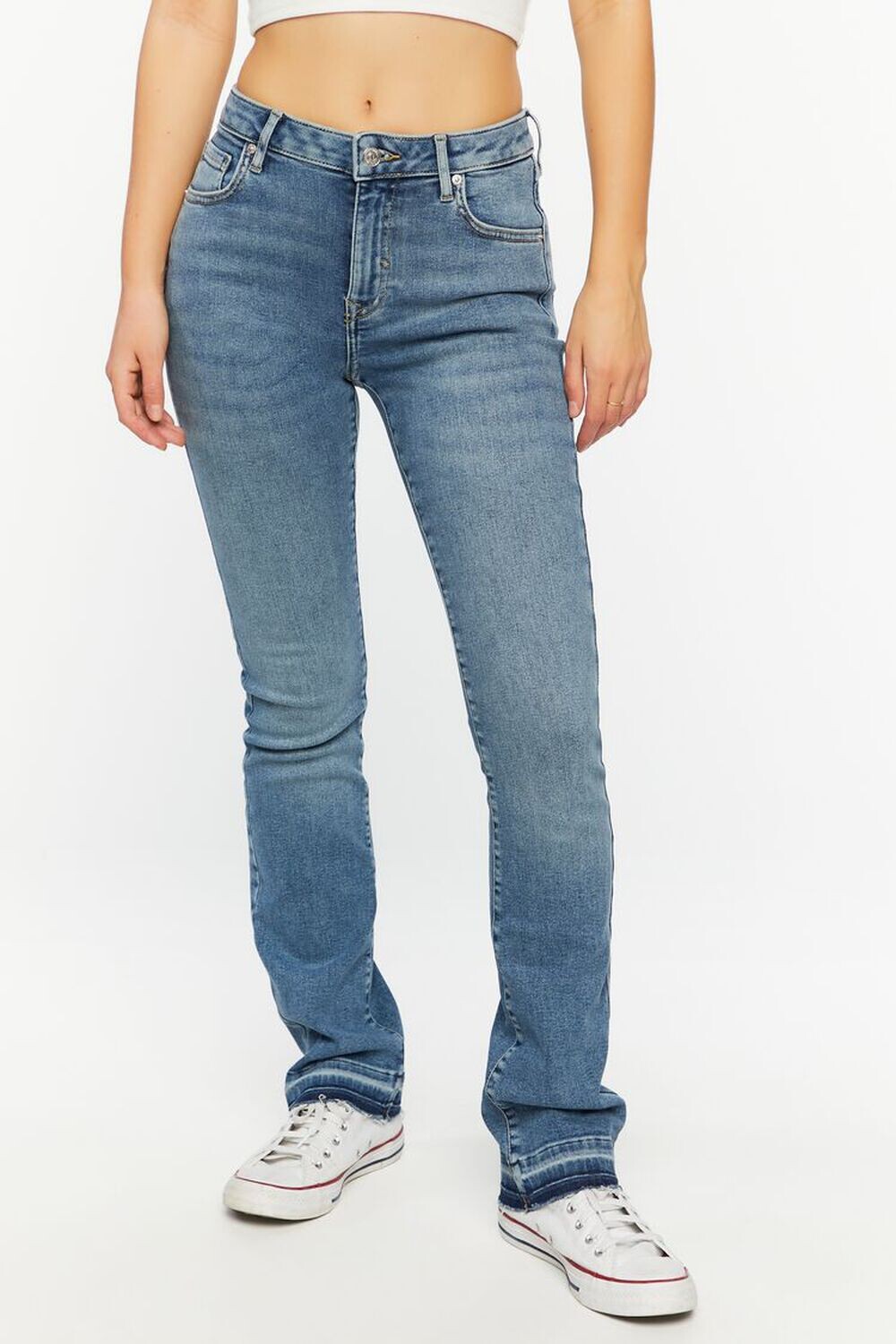 

Джинсы Bootcut с высокой посадкой из переработанного хлопка Forever 21, деним