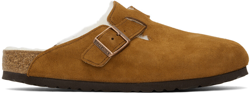 

Бостонские сабо из овчины Birkenstock Tan стандартного размера