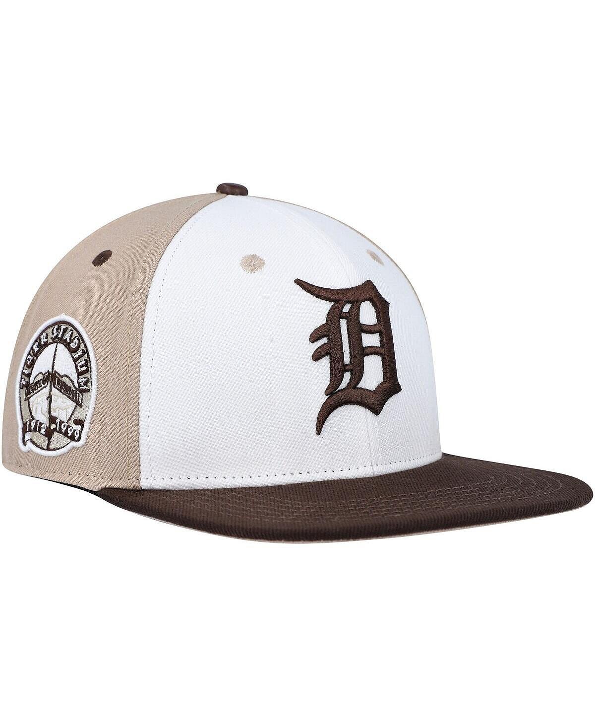 

Мужская бело-коричневая кепка с капюшоном Detroit Tigers Chocolate Ice Cream Drip Snapback Pro Standard