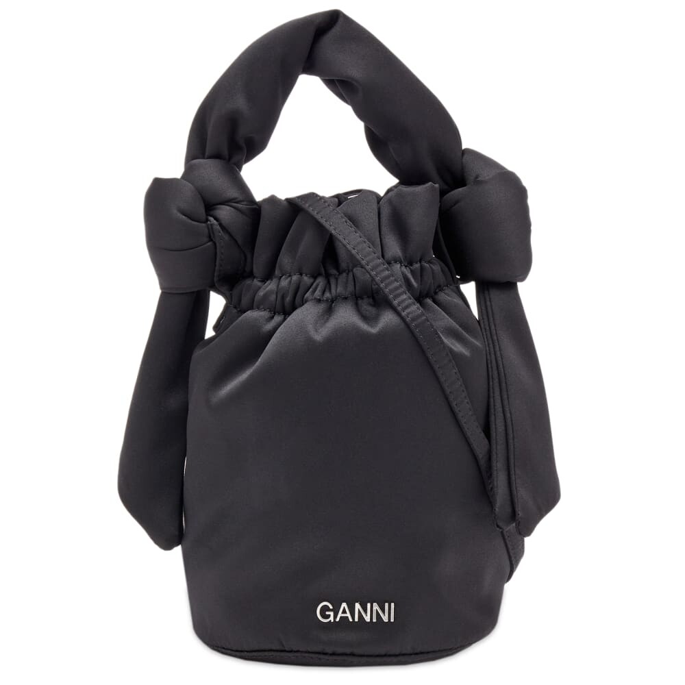 

Сумка Ganni с узлом и ручкой сверху, черный