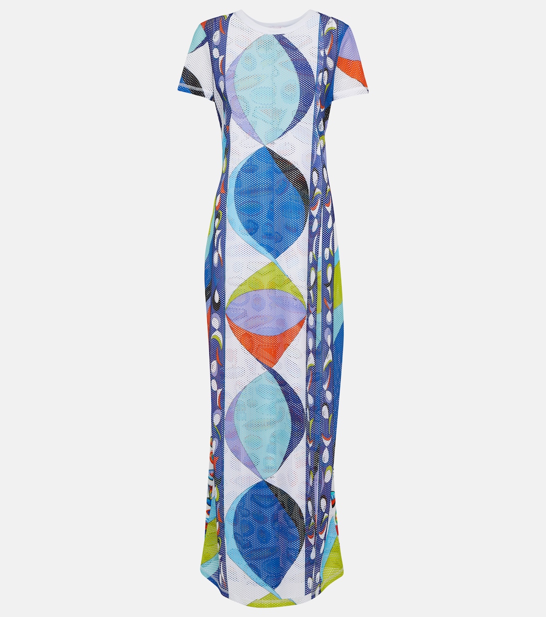 Платье макси с принтом PUCCI, разноцветный атласное мини платье с принтом pucci разноцветный