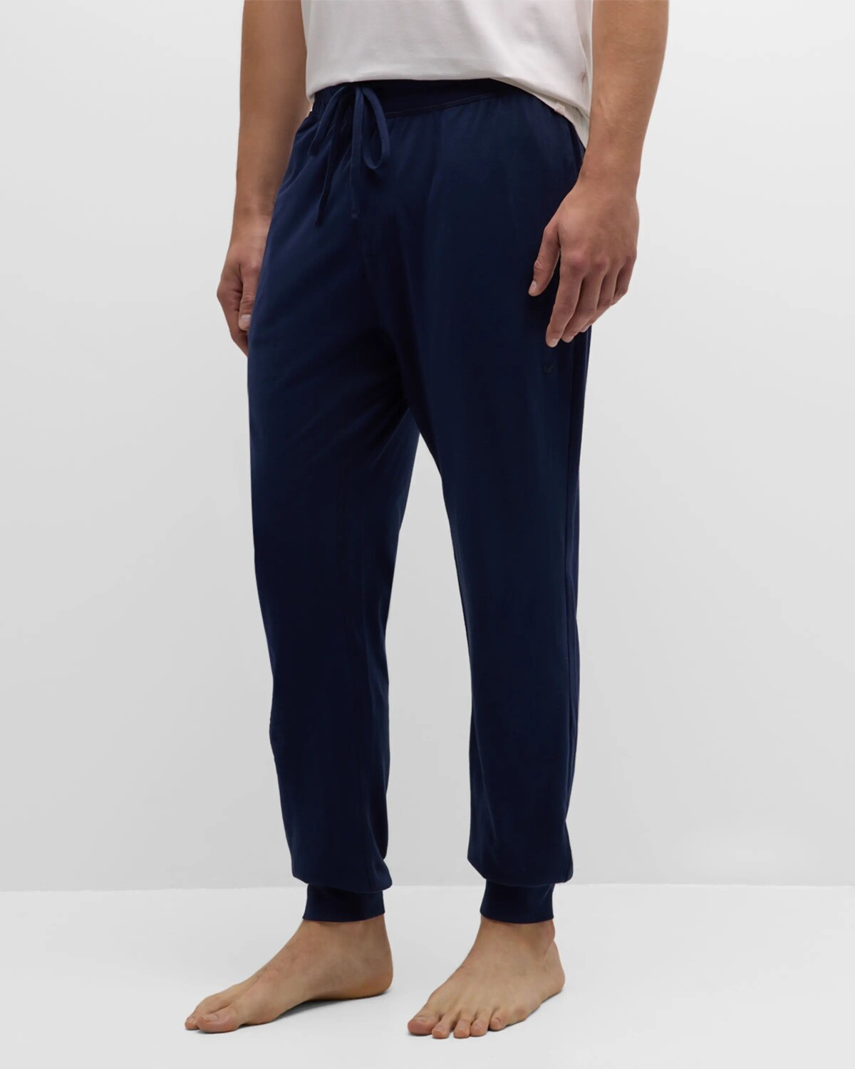 

Мужские брюки для отдыха из хлопка Pima с завязками Petite Plume, цвет Navy