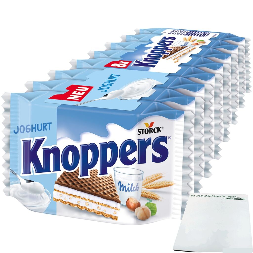 

Йогуртные вафли Knoppers с йогуртом и рубленым фундуком (упаковка 8х25г) + блок усы USY