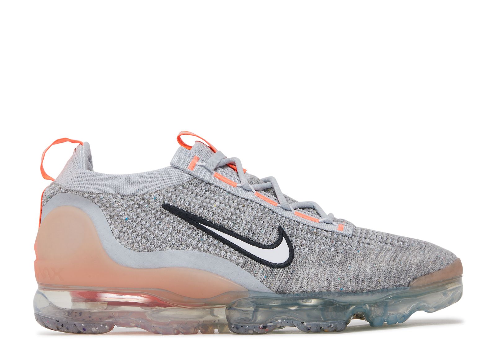 

Кроссовки Nike Air Vapormax 2021 Flyknit 'Grey Fog Bright Mango', серый