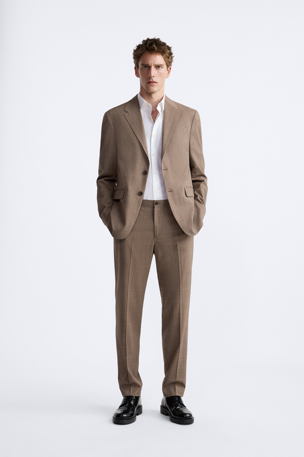 

Куртка в клетку Zara, верблюд, Серый