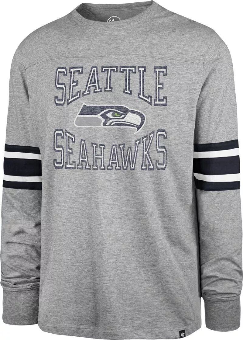 

Мужская серая футболка с длинным рукавом '47 Seattle Seahawks Cover 2
