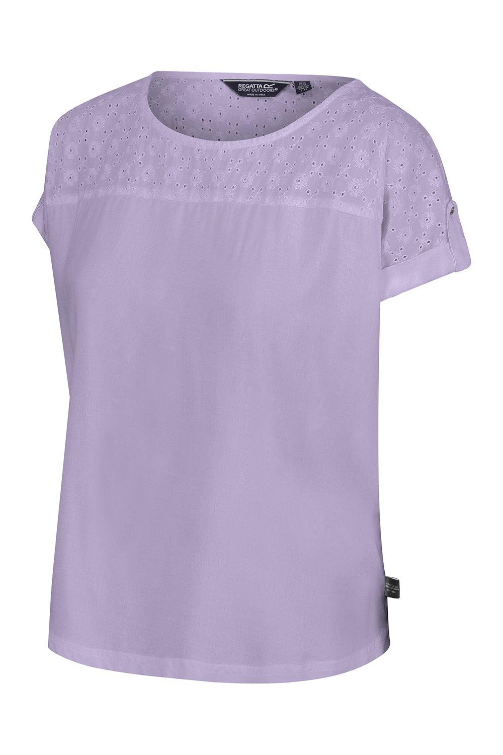 Хлопковая рубашка Jaida с короткими рукавами из прохладной ткани Regatta, фиолетовый топ твоё летний 42 размер