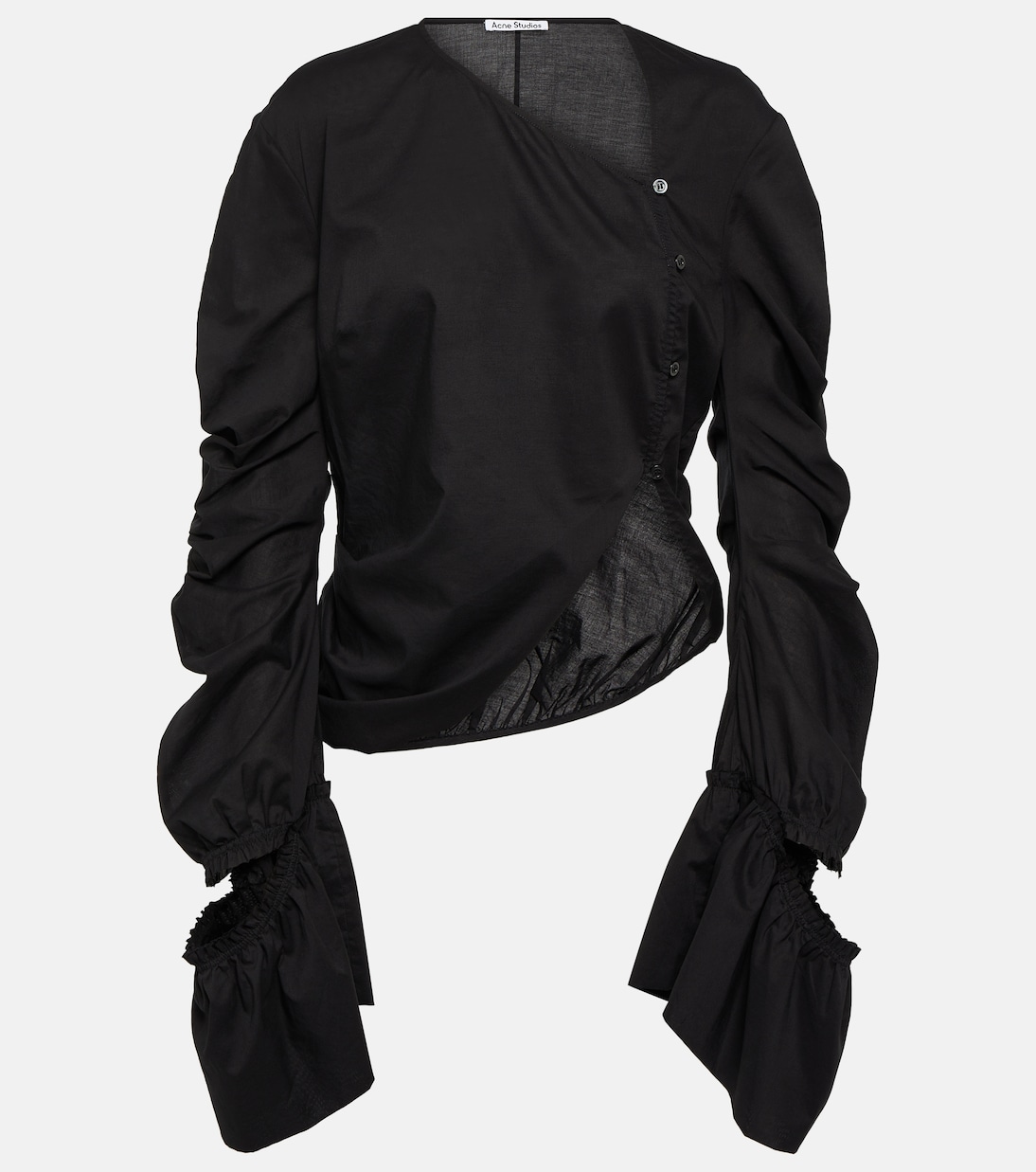 Хлопковая блузка Acne Studios, черный