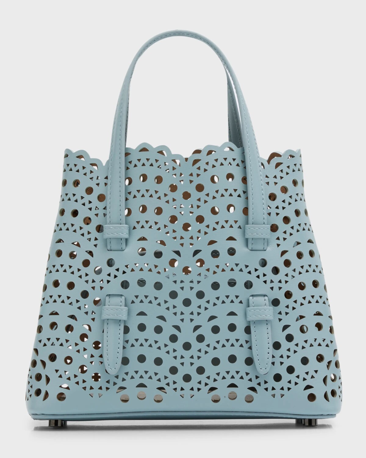 

Большая сумка Mina 20 из перфорированной кожи Vienne Wave ALAIA, цвет Acier