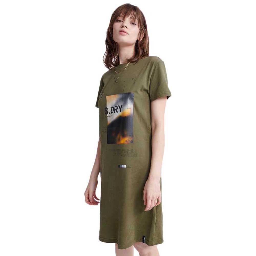 

Короткое платье Superdry Desert Graphic, зеленый