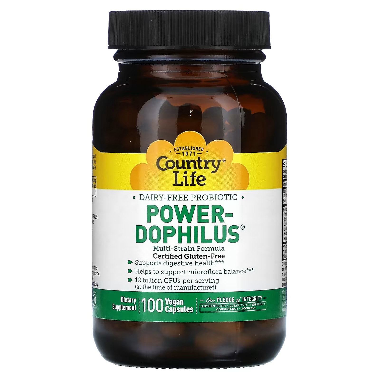 Пищевая добавка Country Life Power-Dophilus, 100 веганских капсул