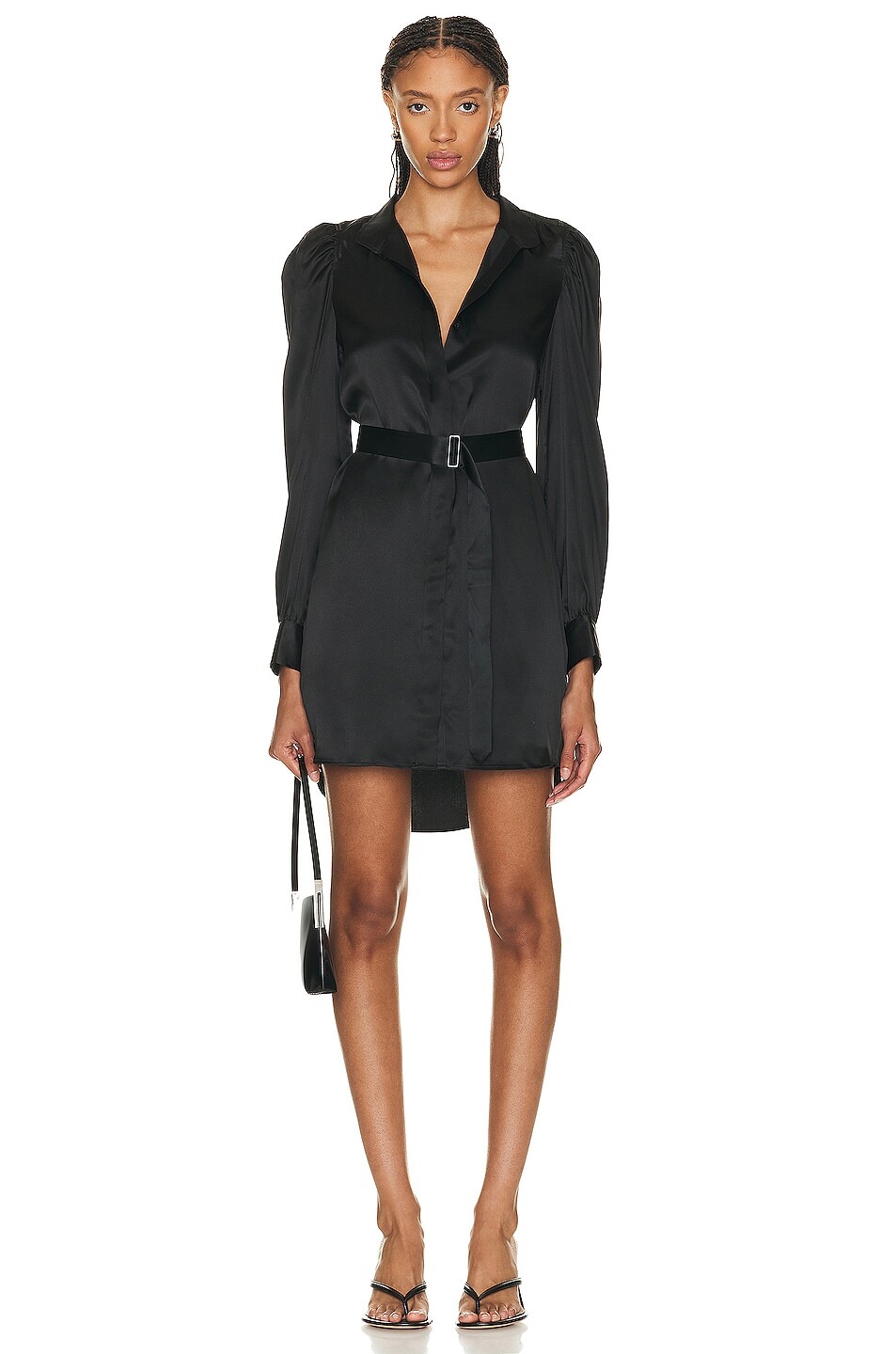 

Платье мини Frame Gillian Long Sleeve, нуар