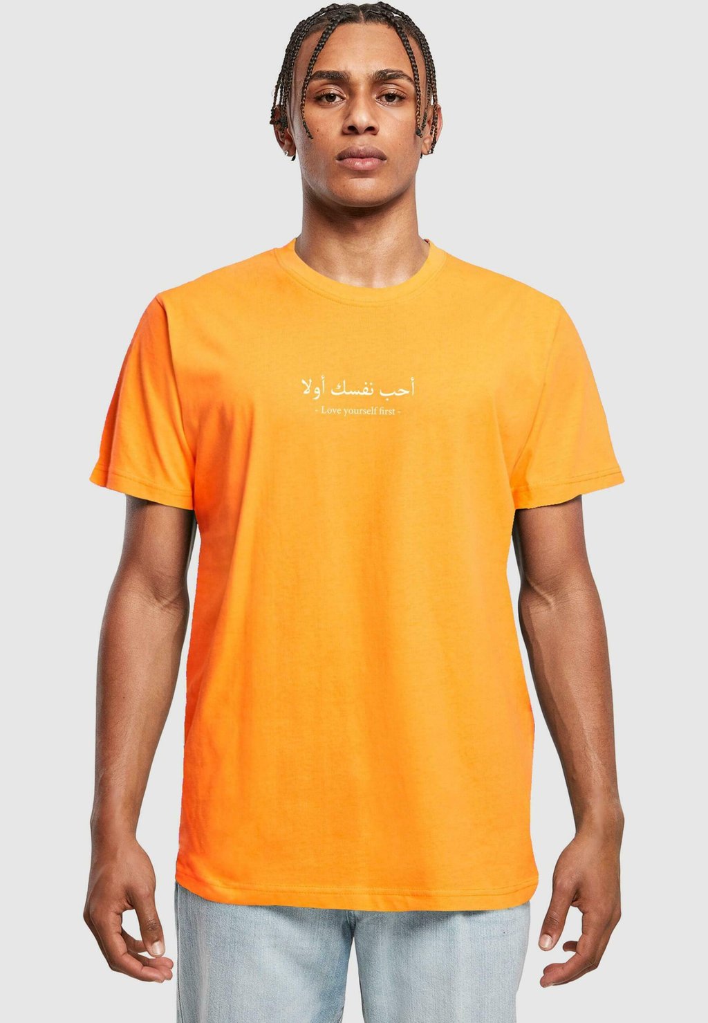 Футболка с принтом MÄNNER LOVE YOURSELF FIRST Merchcode, цвет paradise orange side orange paradise