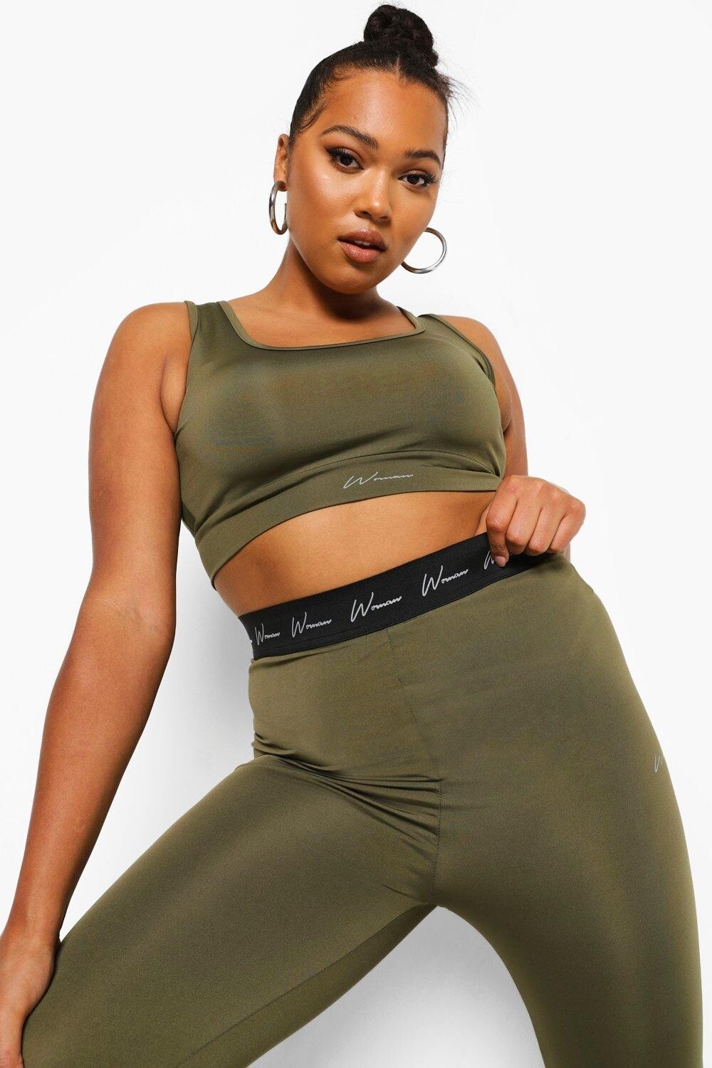 

Бюстгальтер для спортзала plus activewear женский Boohoo, хаки