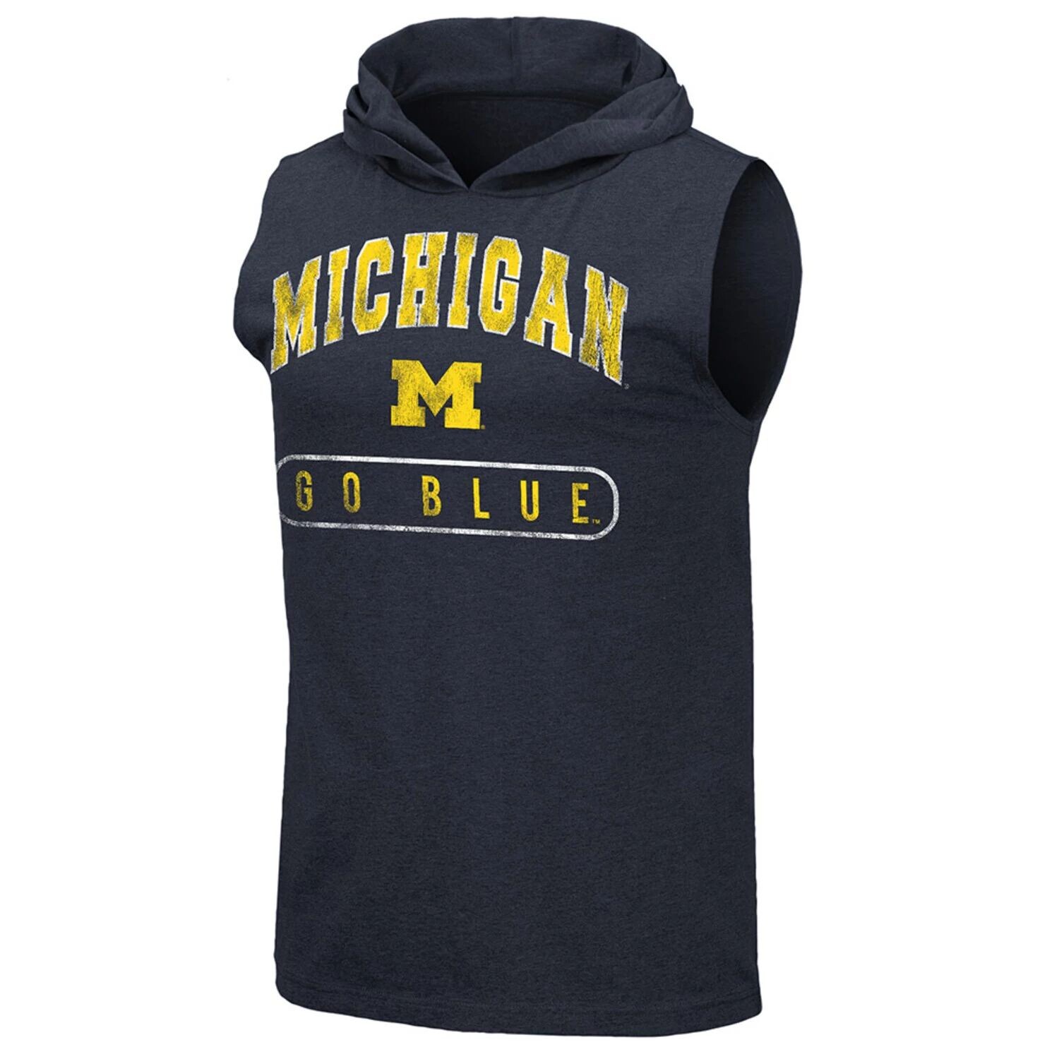 

Мужская футболка Colosseum Navy Michigan Wolverines Varsity с капюшоном и майкой