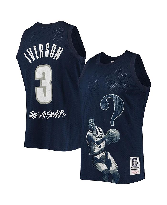 

Мужская футболка Allen Iverson Navy Georgetown Hoyas The Answer Replica Mitchell & Ness, синий