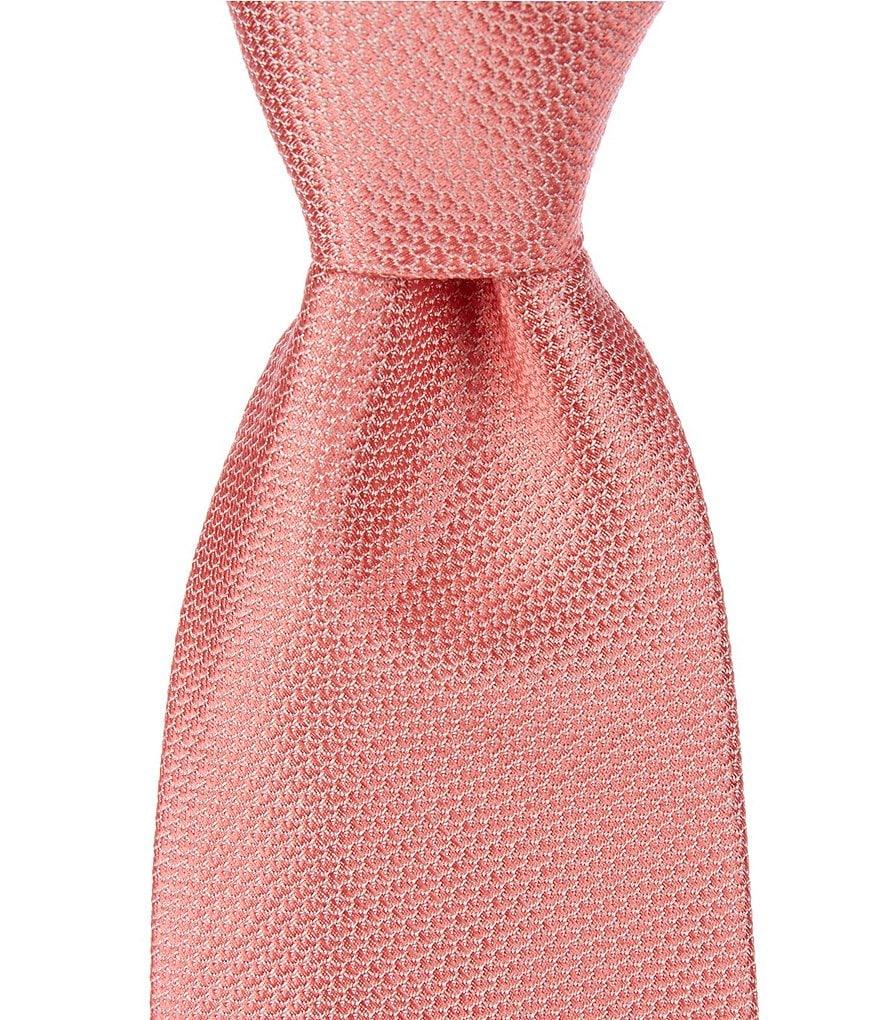 Roundtree & Yorke с твердой текстурой 3 3/8 Тканый шелковый галстук, розовый