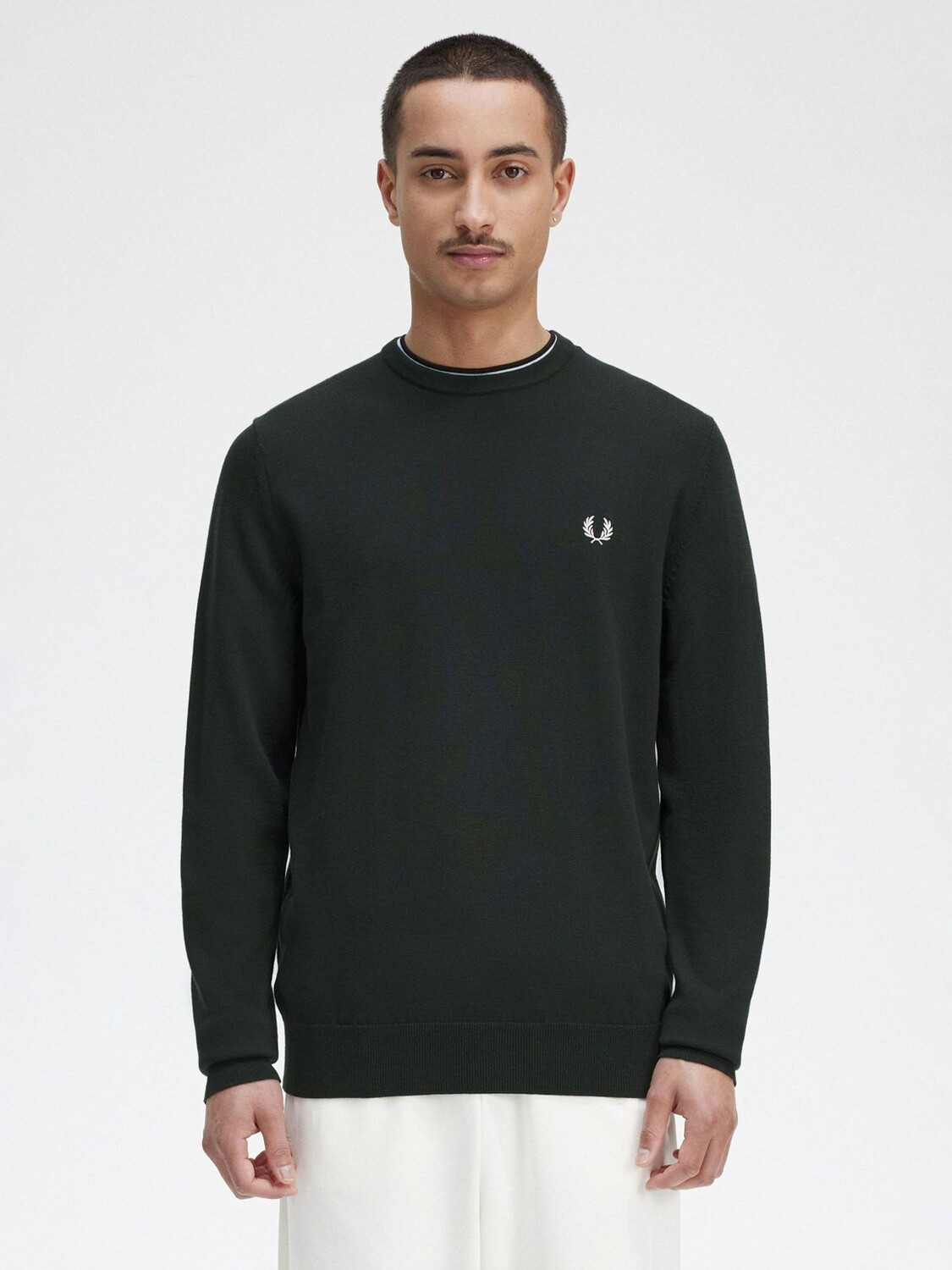 Джемпер с круглым вырезом Fred Perry, зеленый джемпер fred perry merino cardigan