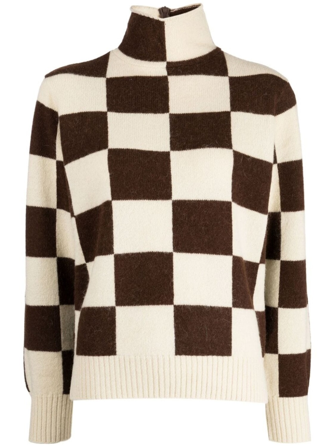 

Undercover high-neck intarsia-knit jumper, нейтральный цвет