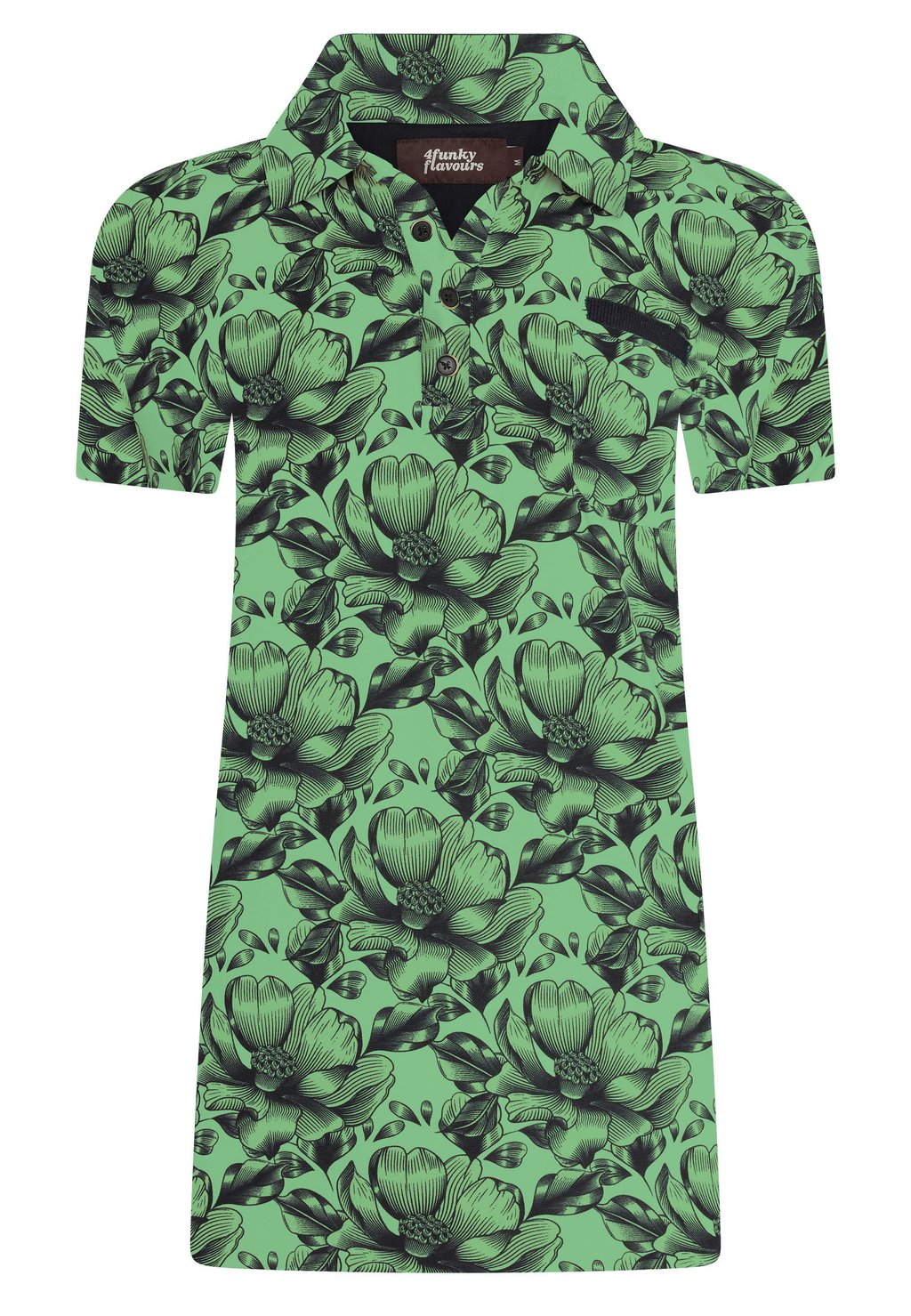 Рубашка-поло SELF LOVE WITH FLOWER PATTERN. 4funkyflavours, цвет green