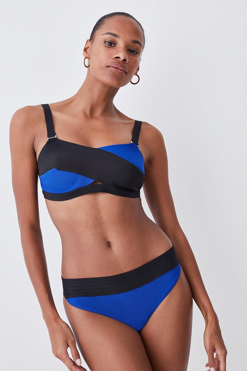 

Плавки бикини с цветными блоками Bandage Karen Millen, синий