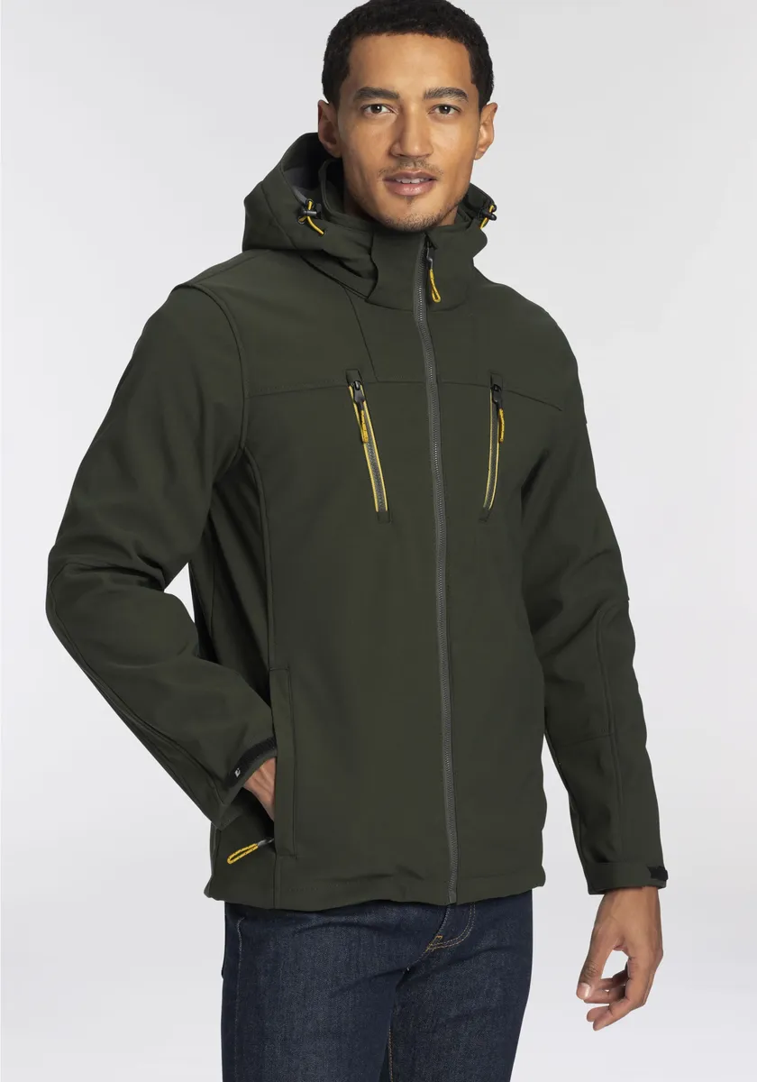 

Куртка Killtec Softshell с капюшоном, большие размеры, оливковый