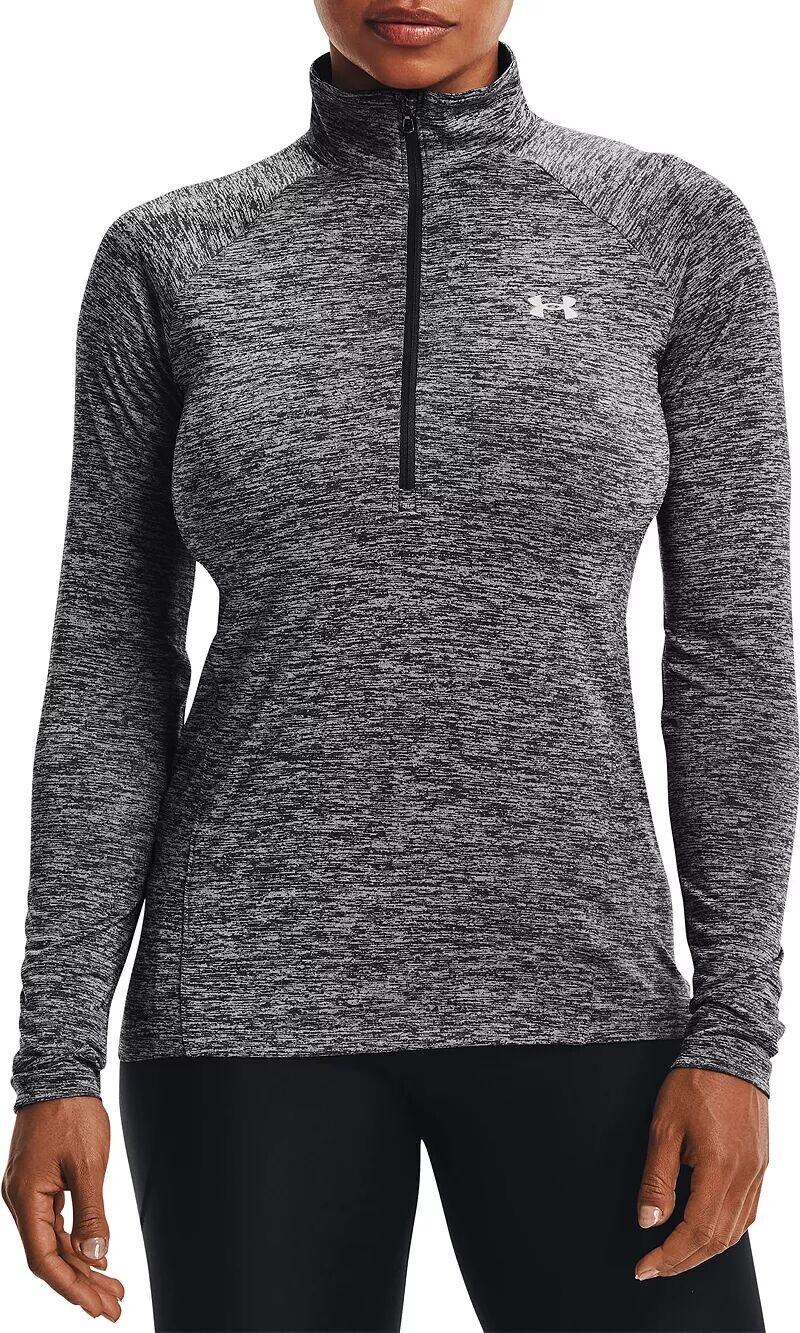 

Женская рубашка с длинным рукавом и молнией до половины длины Under Armour с технологичным принтом, мультиколор