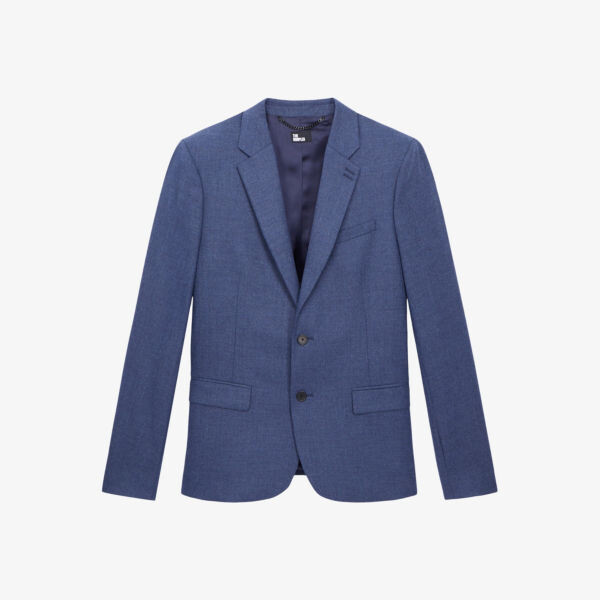 

Однобортные пиджаки облегающего кроя из эластичной шерсти The Kooples, синий