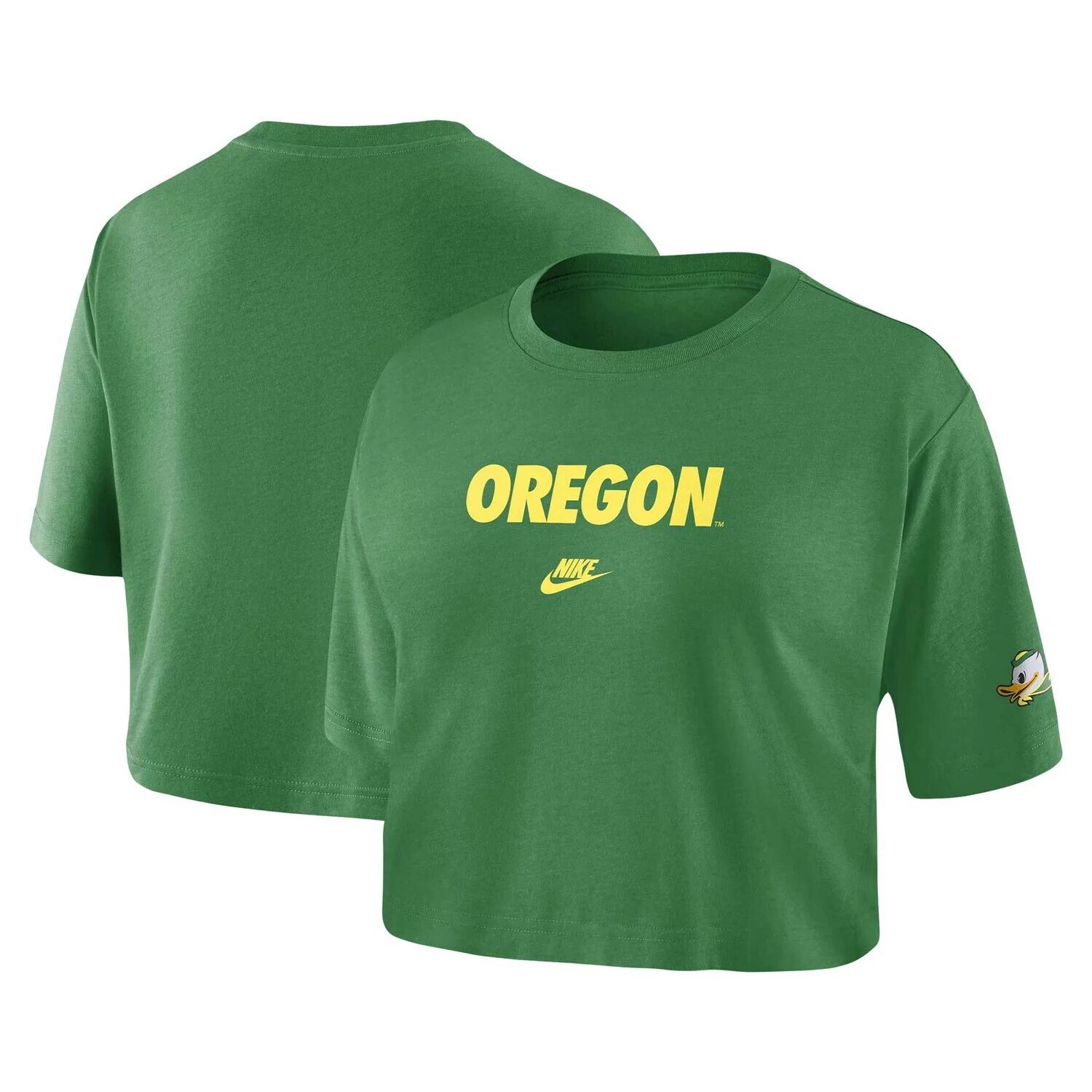

Женская укороченная футболка Nike Green Oregon Ducks с надписью Nike