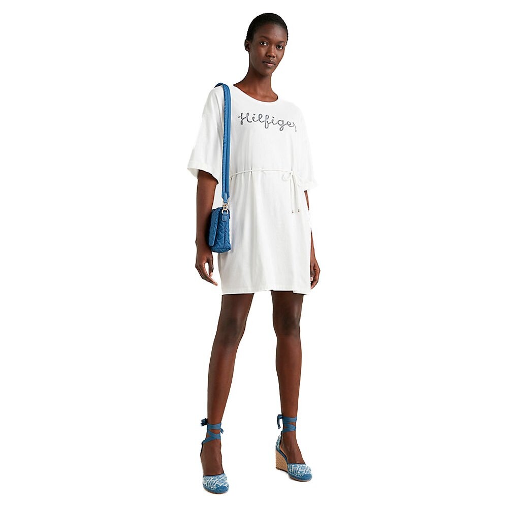 

Платье Tommy Hilfiger Regular Rope Puff Print Short Sleeve, бежевый