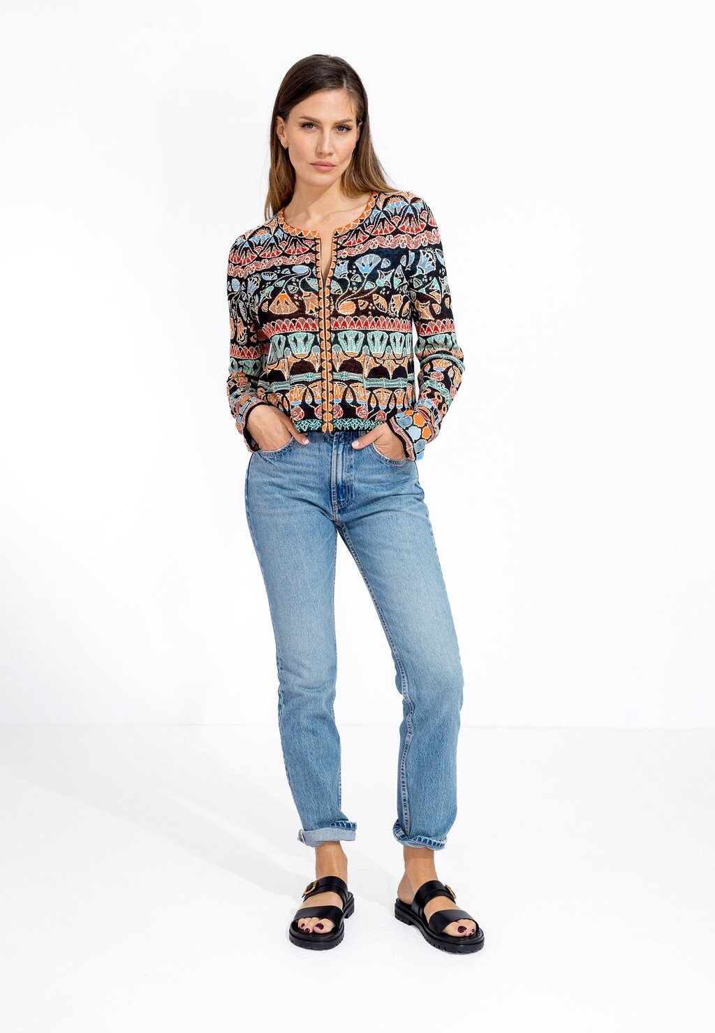 

Кардиган ZIP PAPYRUS MOTIF Ivko, черный
