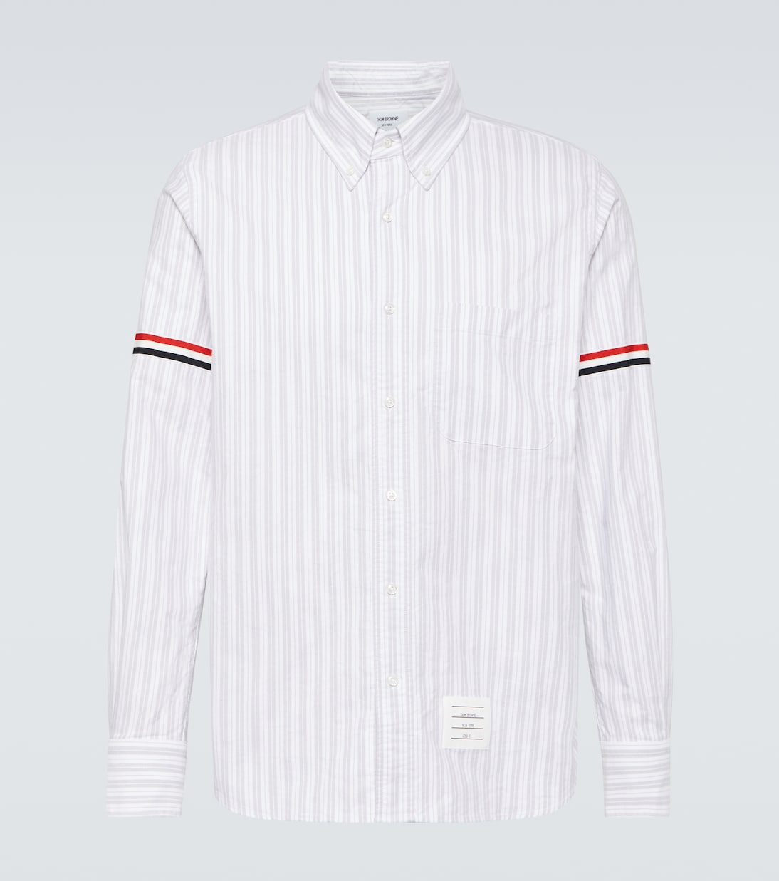 Рубашка в полоску rwb stripe из хлопка Thom Browne, коричневый
