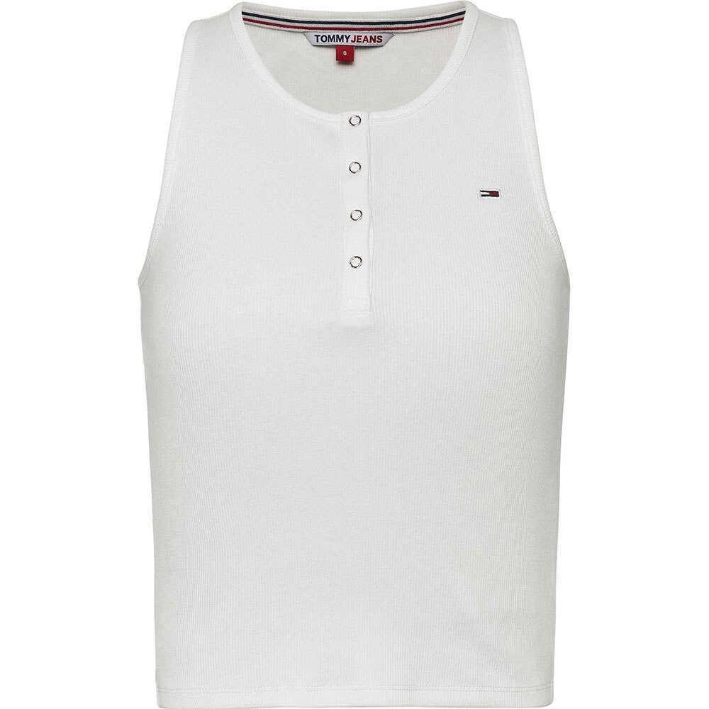 

Футболка без рукавов Tommy Jeans Essential Button Rib, бежевый