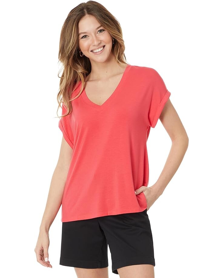 

Футболка Tommy Bahama Kauai Jersey Vneck, розовый